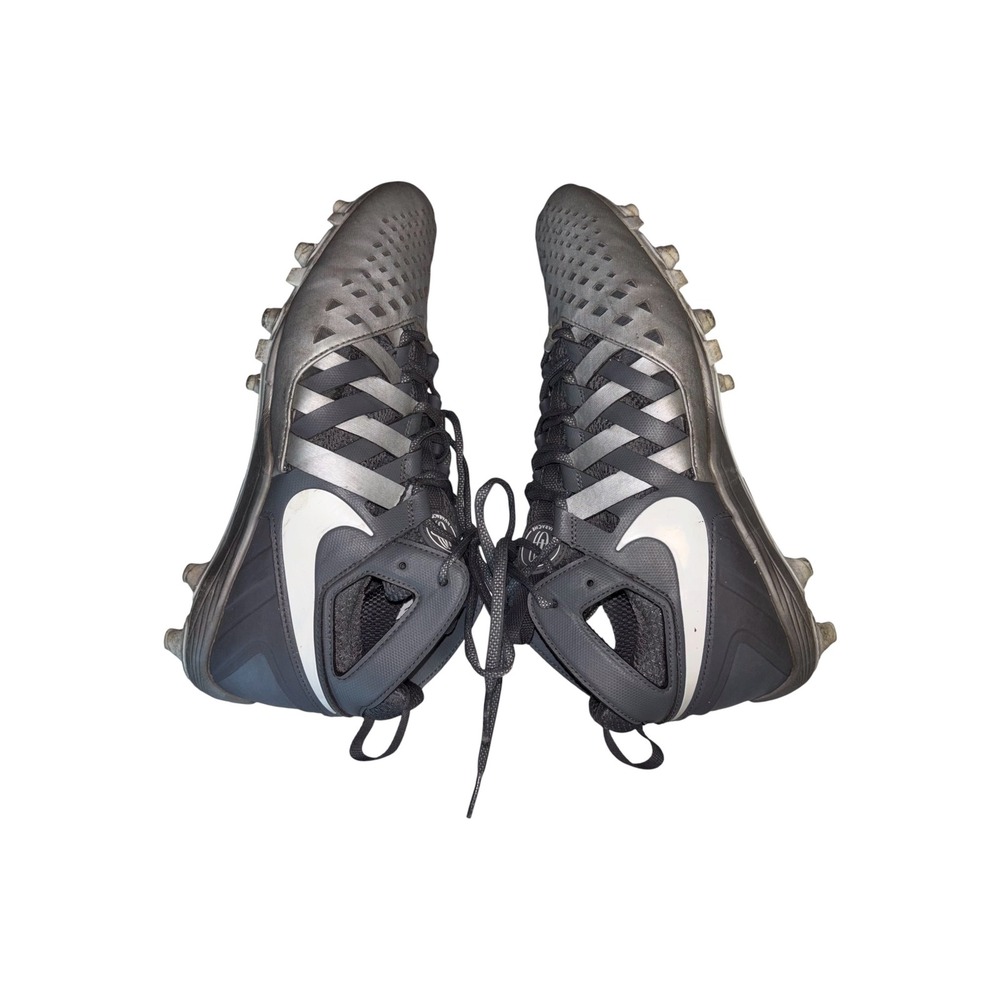 Nike Alpha Huarache Keystone Mid Baseball Cleats Grey Silver Mens 11.5 - Picture 3 of 8